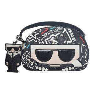 Karl Lagerfeld Monochrome Crossbody with Character Charm